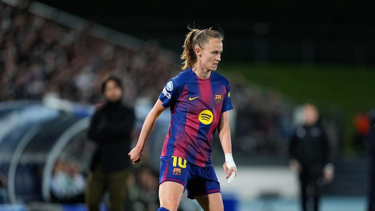 Alegría y emoción entre las jugadoras del Barça tras su victoria contra el Madrid