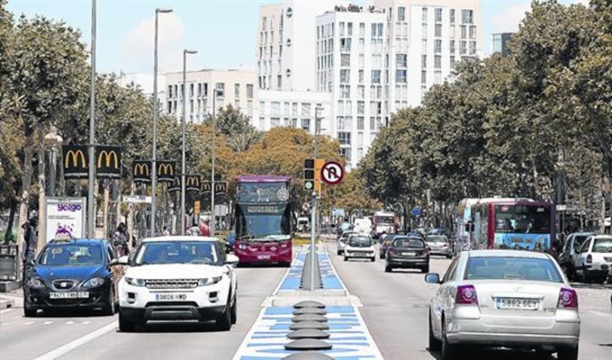 El passeig de Joan de Borbó, important eix que recorre tot el barri de la Barceloneta, la setmana passada.
