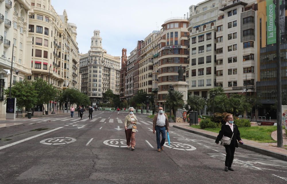 Primer fin de semana desde la peatonalización completa de la Plaza del Ayuntamiento.