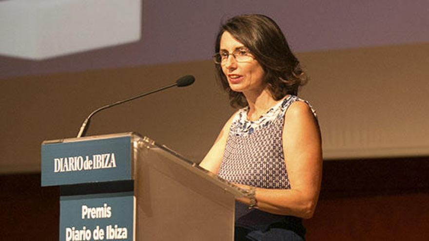 Cristina Martín durante su discurso en el Club Diario.