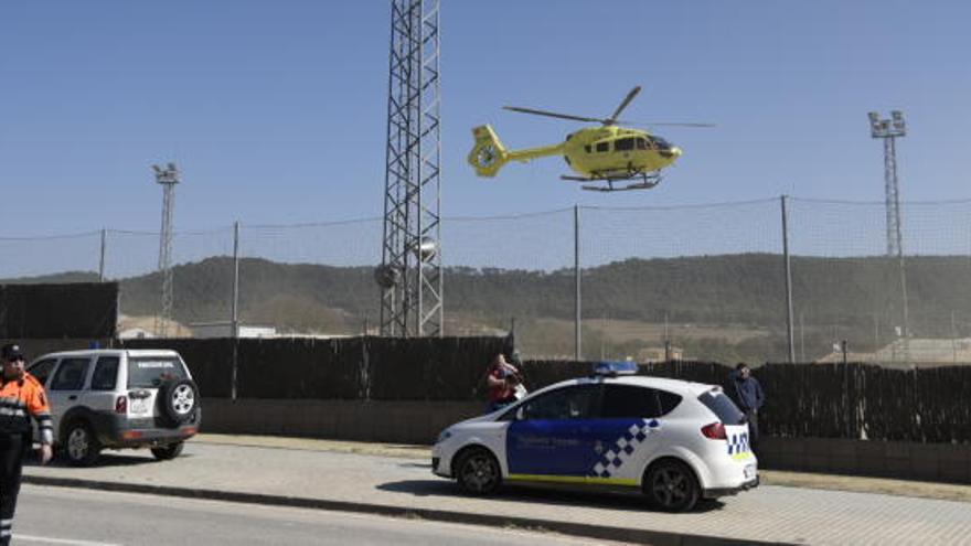 L&#039;helicòpter que s&#039;ha endut el ferit