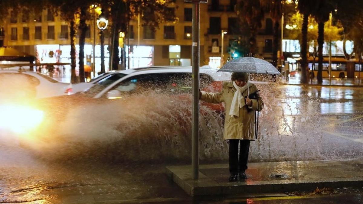 Las lluvias en Barcelona esta tarde.