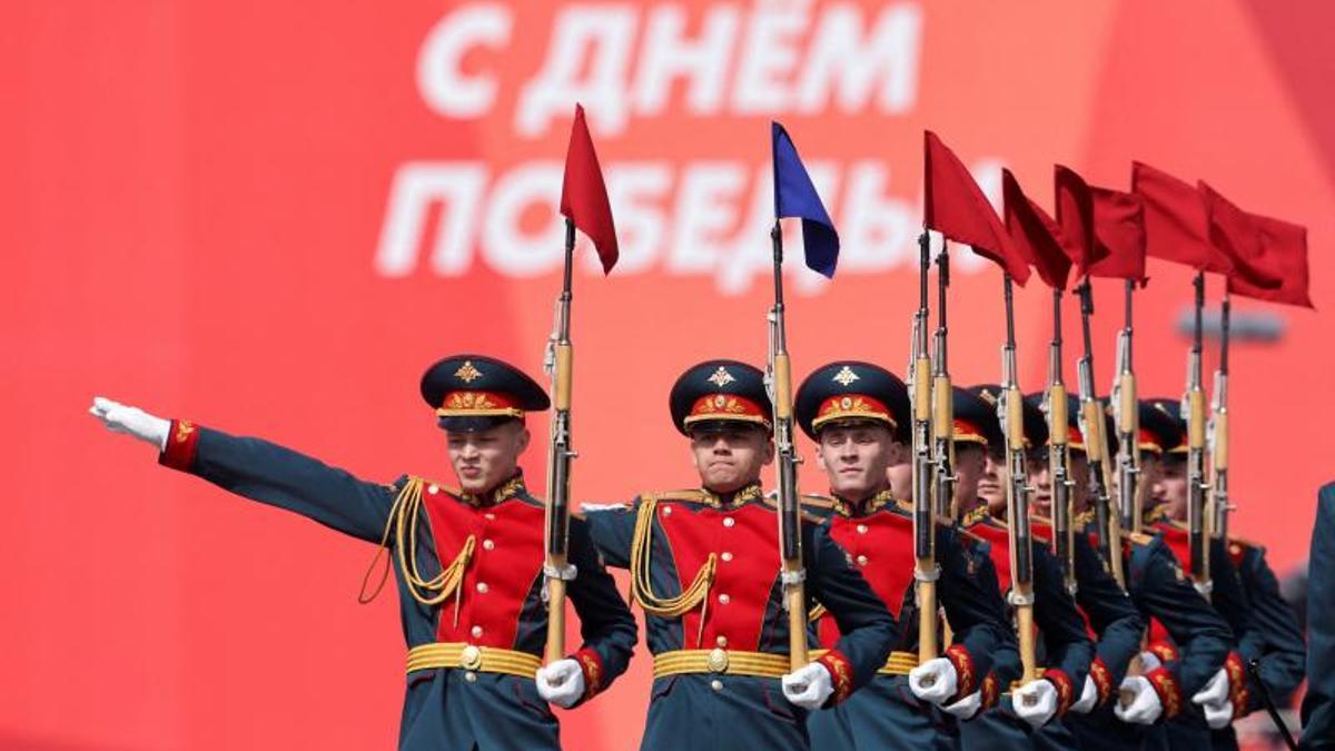 Ensayo de un desfile del ejército ruso en Moscú, el 7 de mayo de 2022.