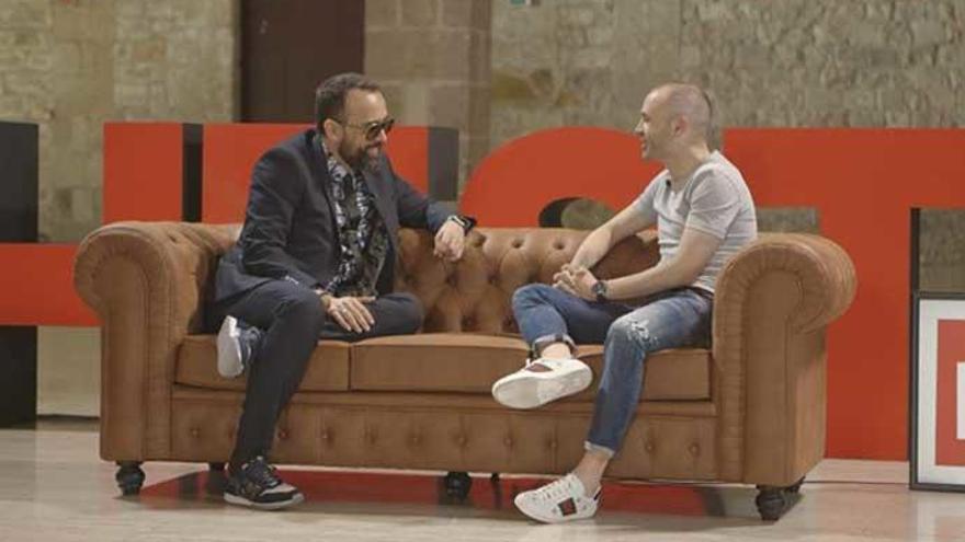 Andrés Iniesta, con Risto Mejide en &#039;Chester&#039;.