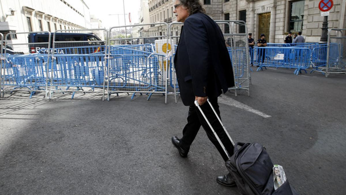 Joan Tardà llegando al Congreso, en Madrid, el pasado otoño.