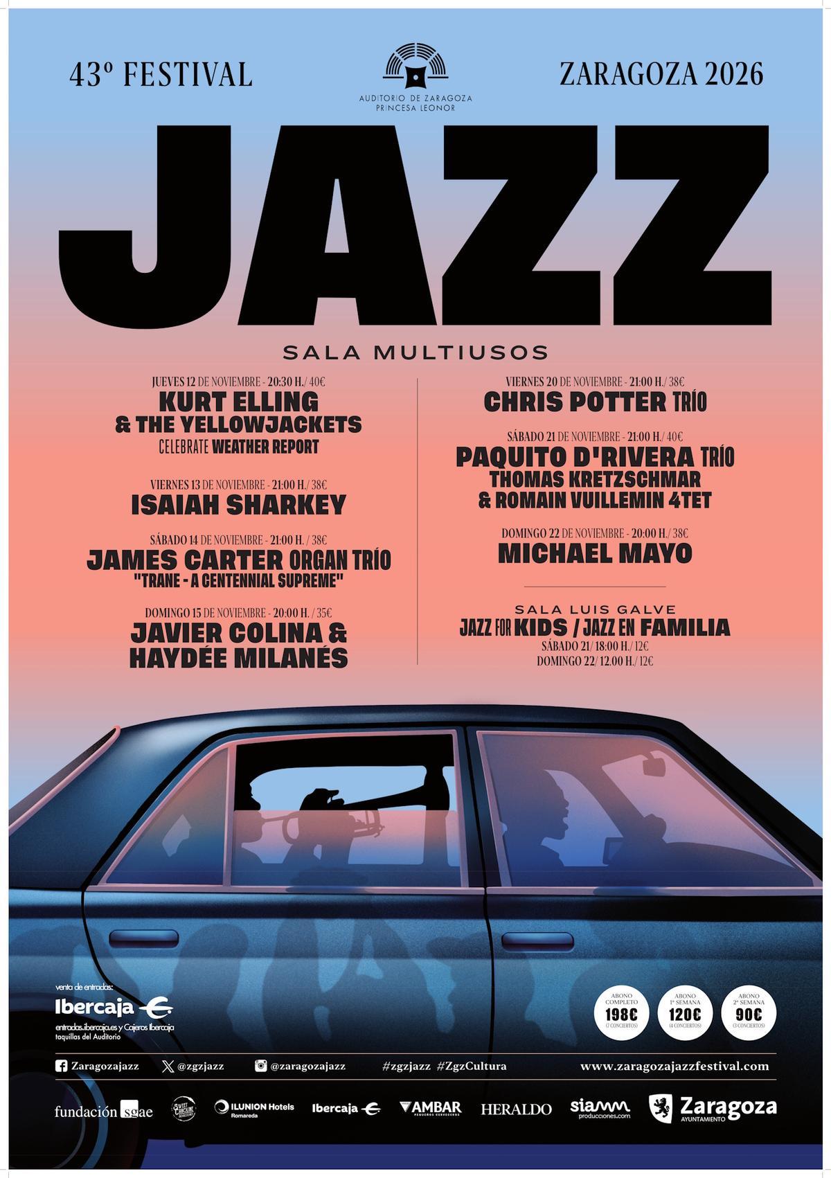 Cartel del 43º Festival Jazz Zaragoza 2026