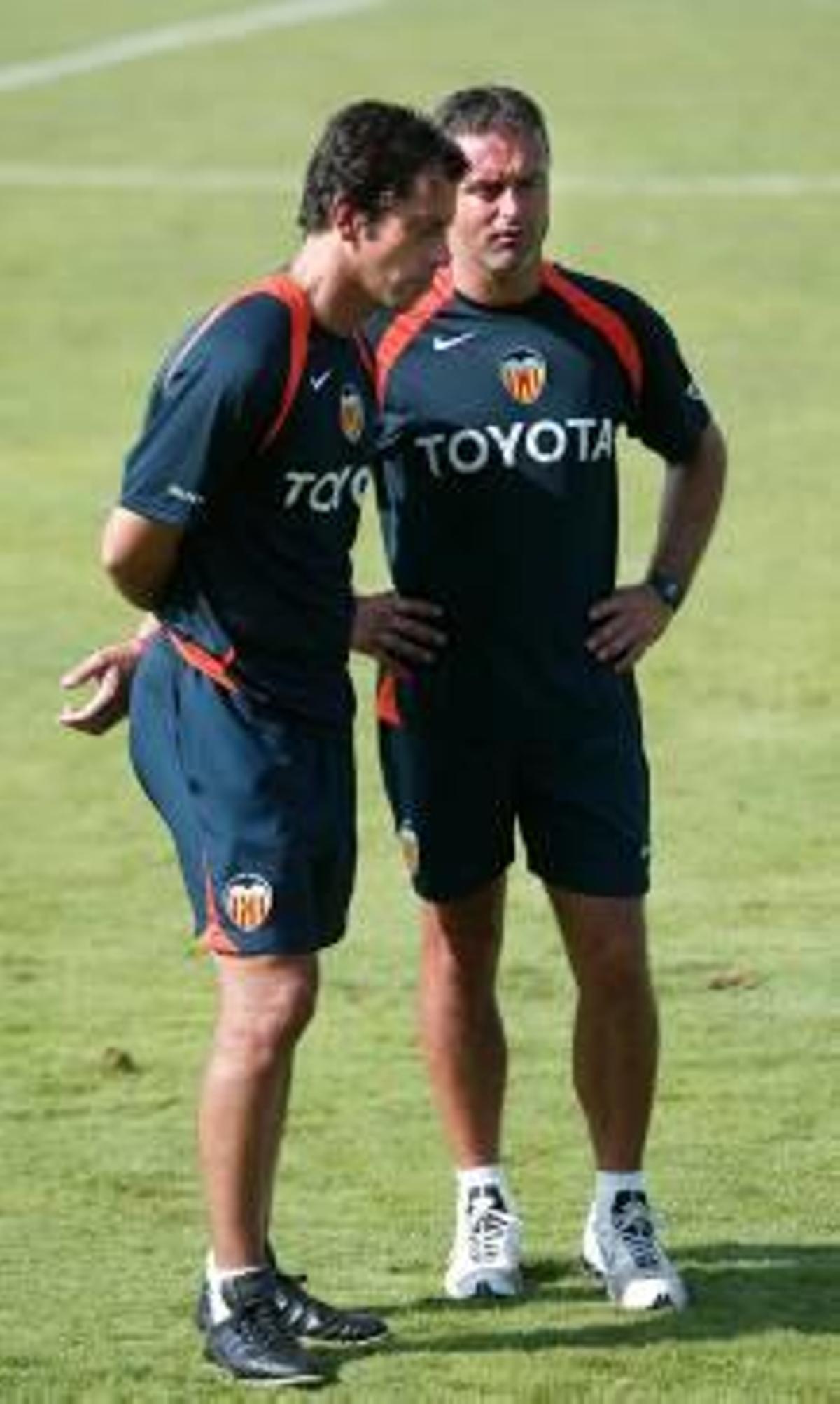 Sánchez Flores y Escribá, en su etapa en el Valencia.