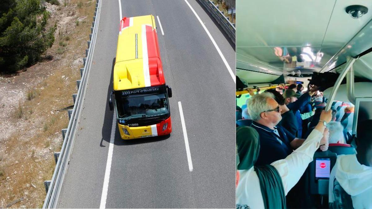 El vídeo denuncia saturación turística en un autobús del TIB