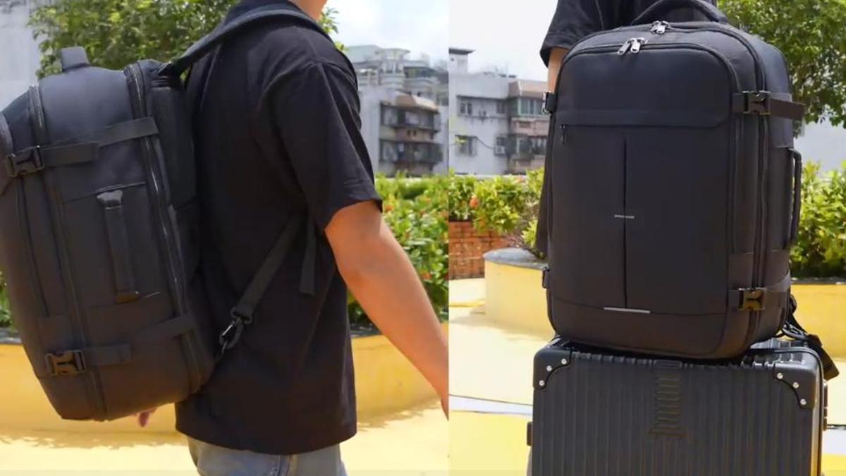 El ingenioso invento para poder llevar el doble de equipaje: una mochila  que guarda la ropa al vacío