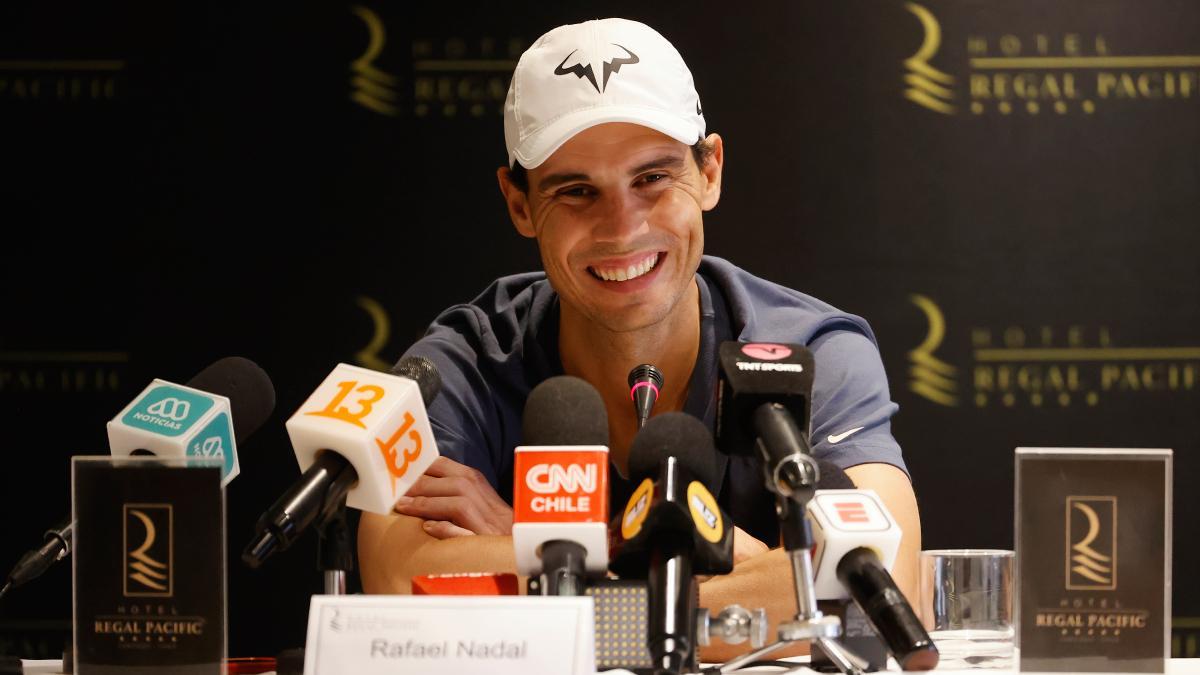 Rafa Nadal durante la conferencia de prensa en Santiago de Chile