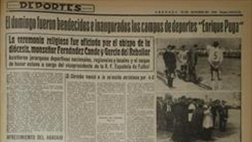 Hace 50 años Martes, 25 de octubre de 1966 Bendecidos y estrenados los campos de deportes Enrique Puga