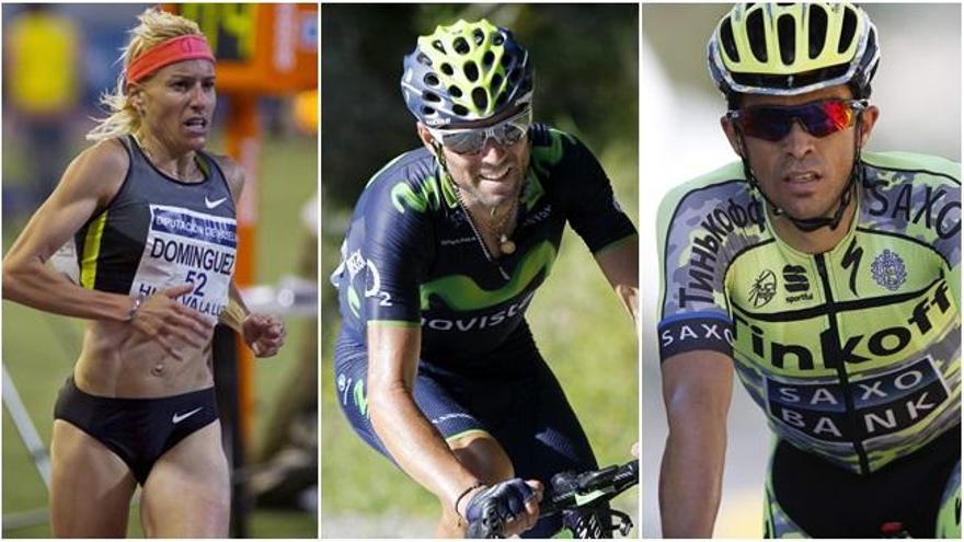 Marta Domínguez, Alejandro Valverde y Alberto Contador.