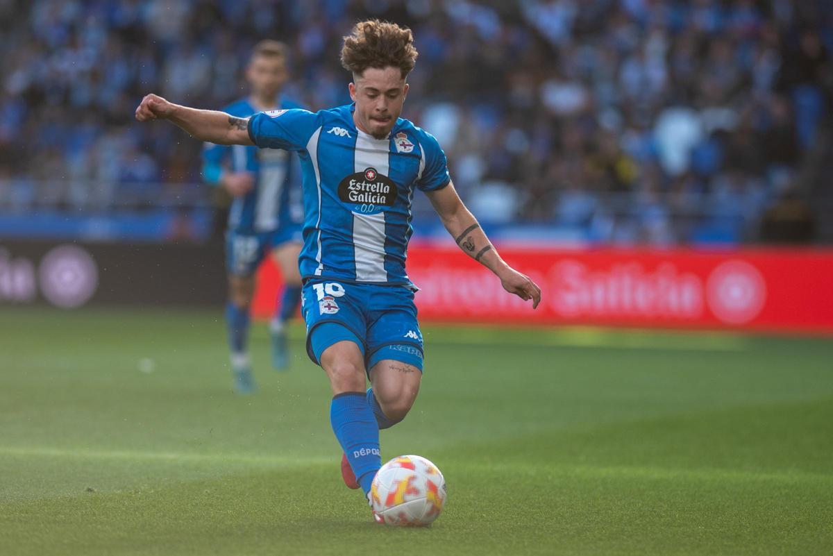 Mario Soriano, durante el partido contra el Celta B.