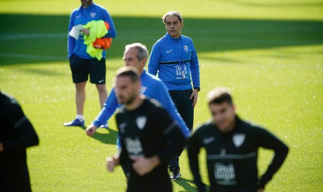 Primer entrenamiento de Natxo González como entrenador del Málaga CF