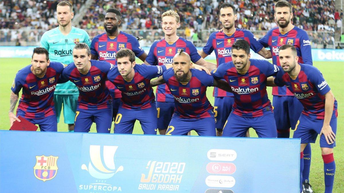 La alineación del FC Barcelona en la semifinal de la Supercopa de España 2019
