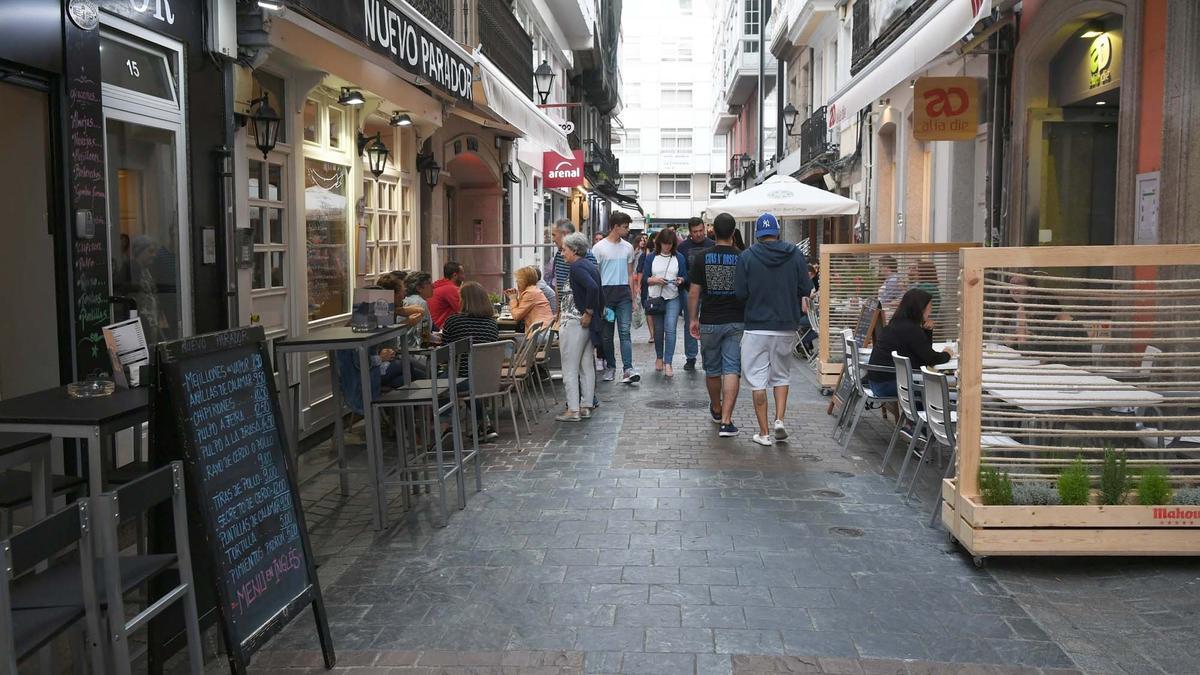La calle Olmos, en A Coruña