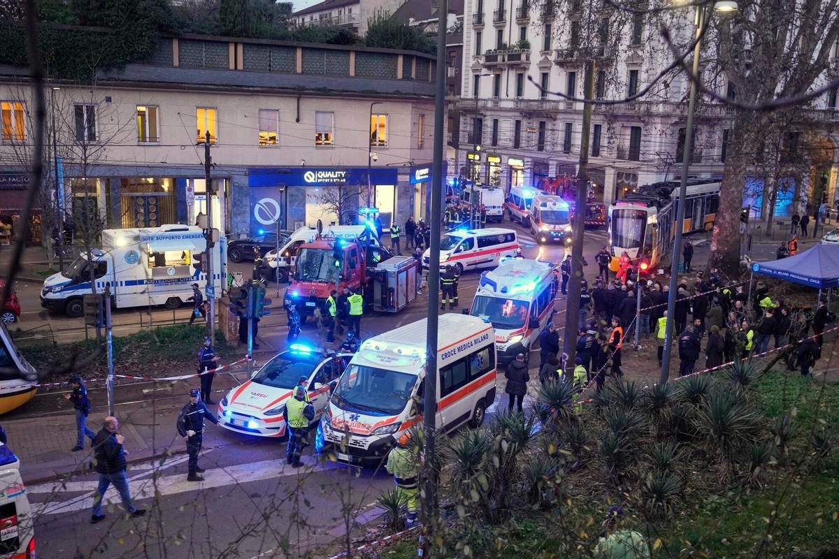 Accidente de tranvía en Milán.