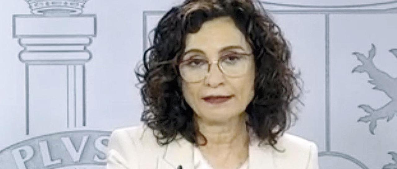 La ministra portavoz, Mª Jesús Montero.