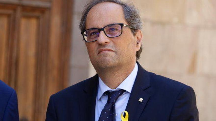 Torra, abans de reunir-se amb el president de Flandes, Geert Bourgeois, al Palau de la Generalitat, el passat dimarts