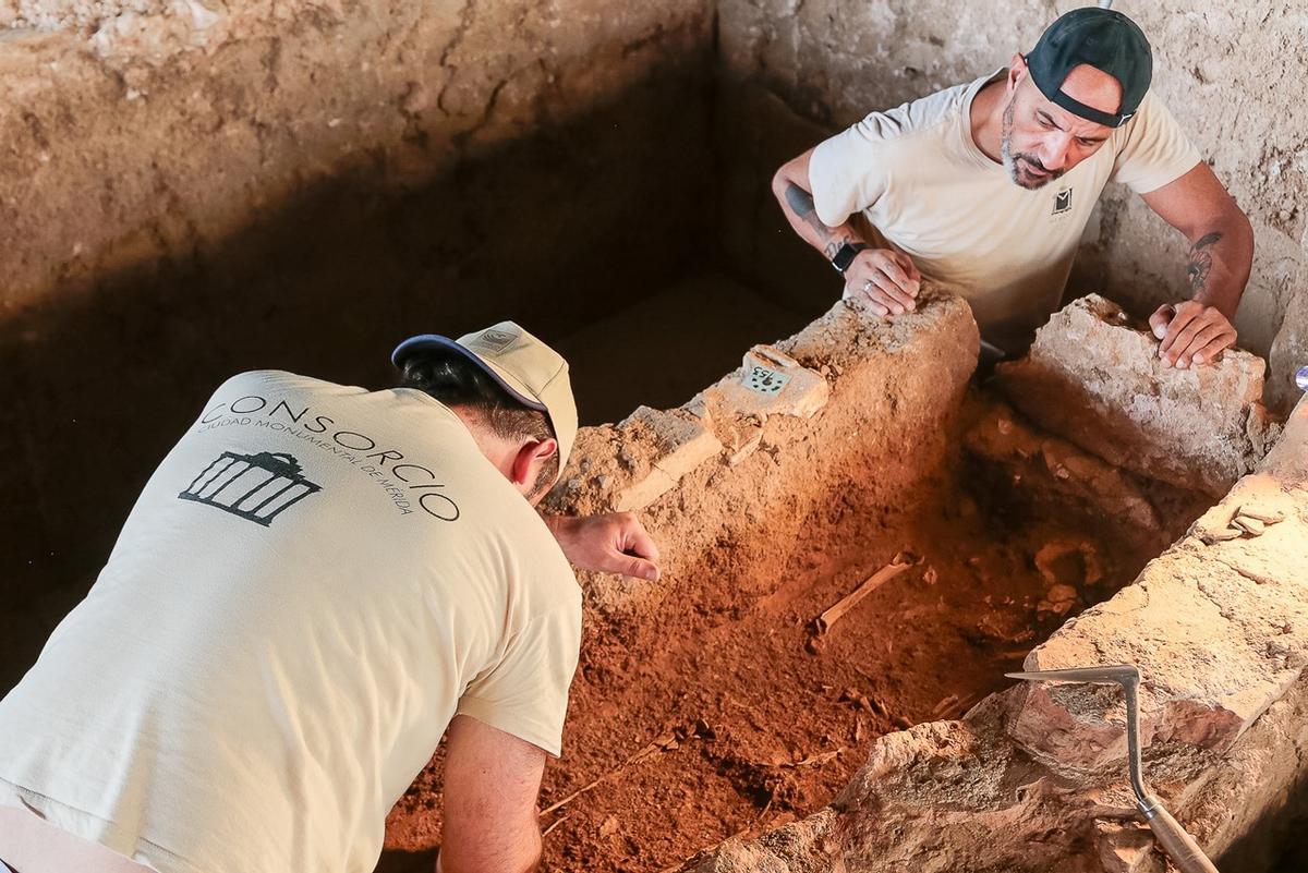 Excavaciones del Consorcio en la Casa del Anfiteatro de Mérida.