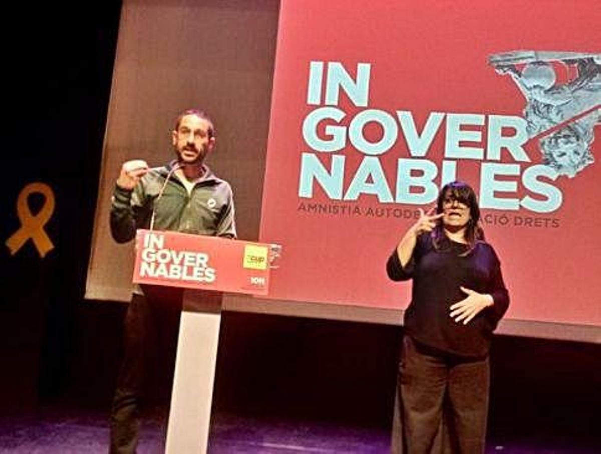 L'acte de la CUP ahir a Banyoles.