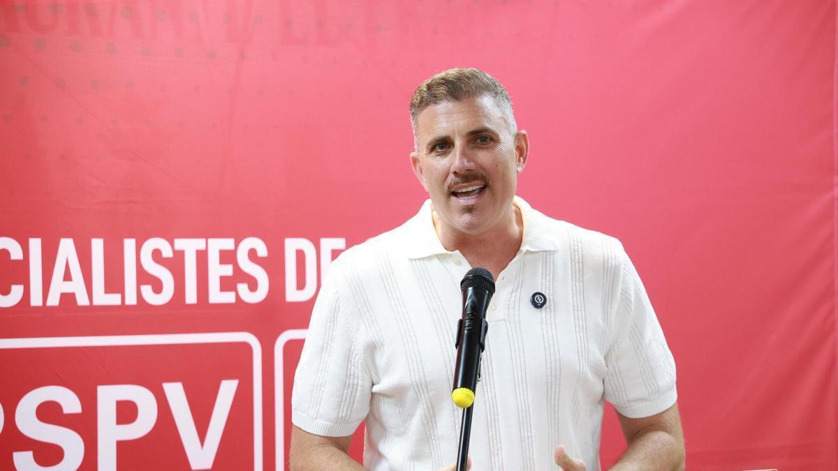 Jordi Mayor durante su intervención para anunciar su candidatura para 2027.