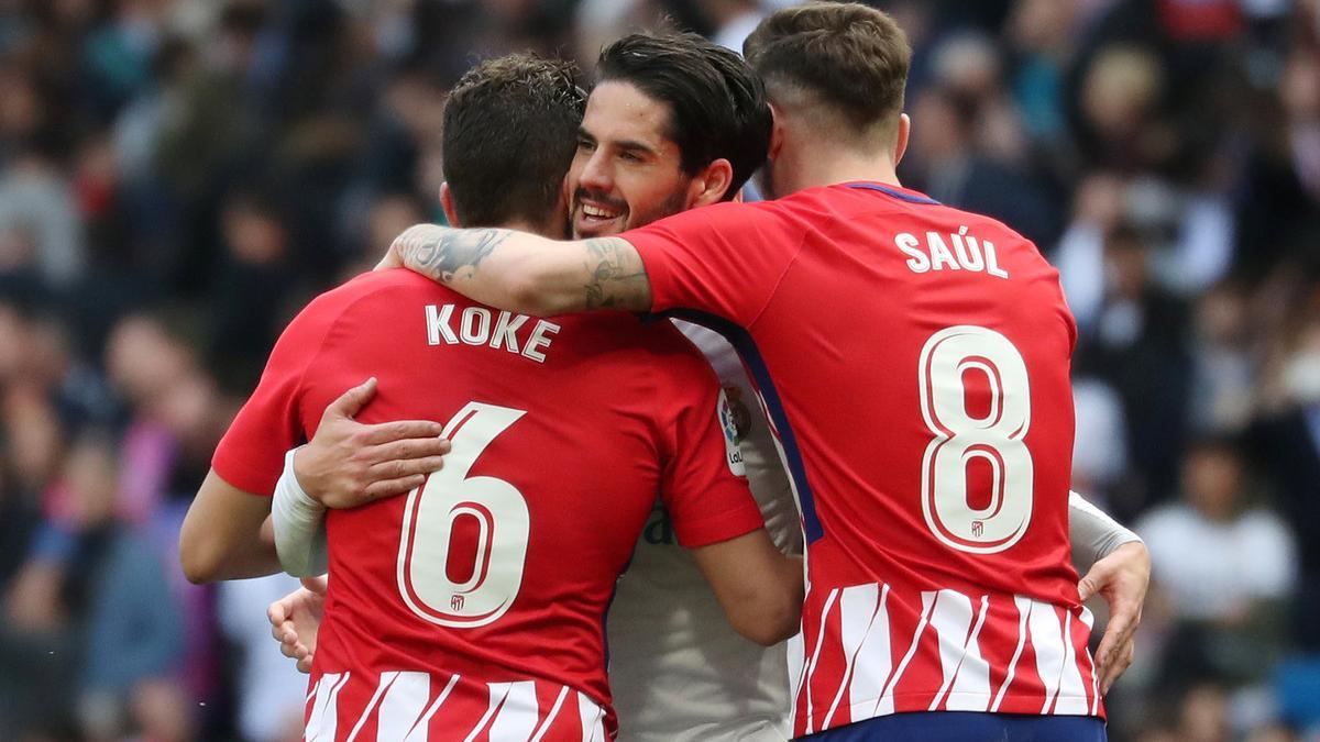 Celebración del gol en el Atlético de Madrid