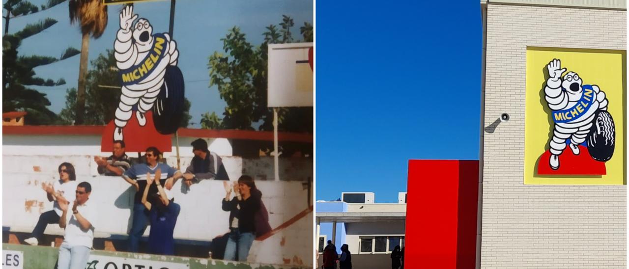 De publicidad de un campo de fúbol a lucir en la fachada de un colegio de Vinaròs.