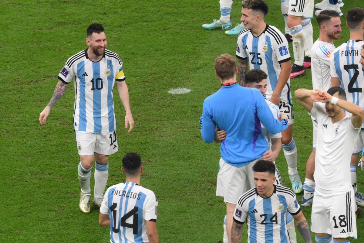 Así celebraron Messi y Argentina el pase a la final Así celebraron Messi y Argentina el pase a la final