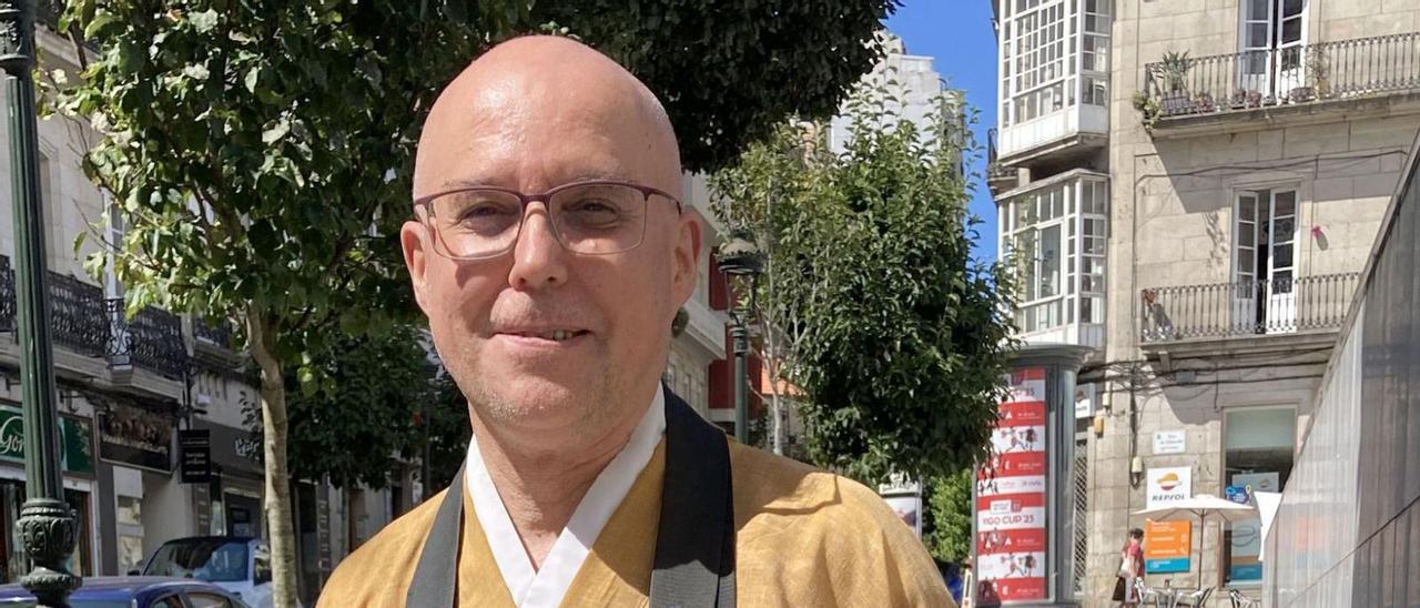 Sensei Aigo Castro, en un descanso delretiro que impartió en el Centro Zende Vigo. / I. L. M.