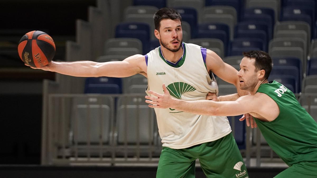 Jonathan Barreiro, en el entrenamiento de este viernes.