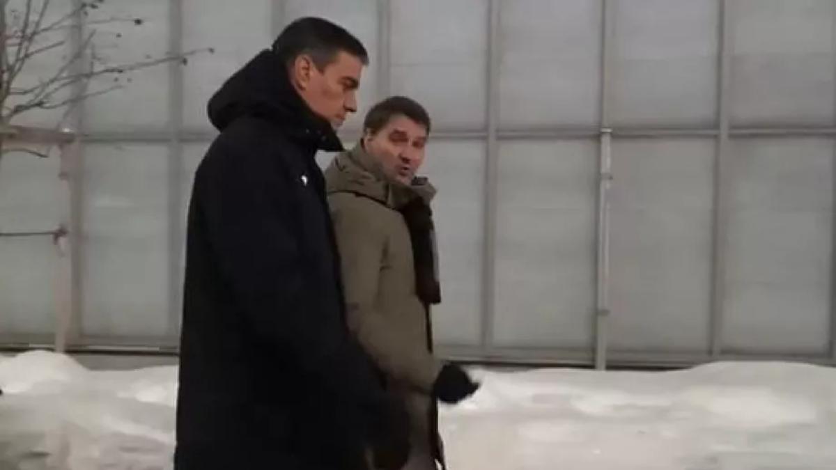 Pedro Sánchez en su reunión en Davos