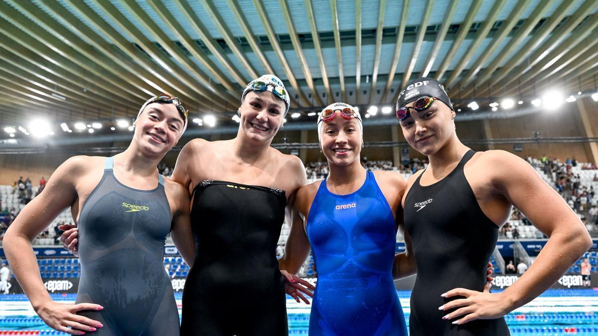 Irene Ciércoles, con el relevo 4x100.