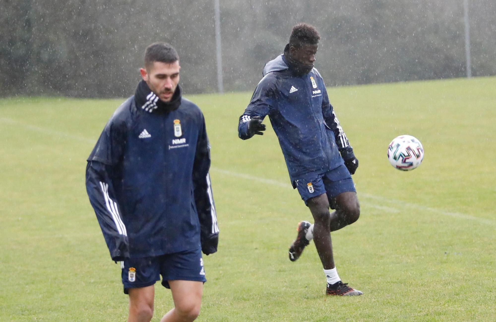 Entrenamiento del Oviedo tras empatar ante el Mallorca