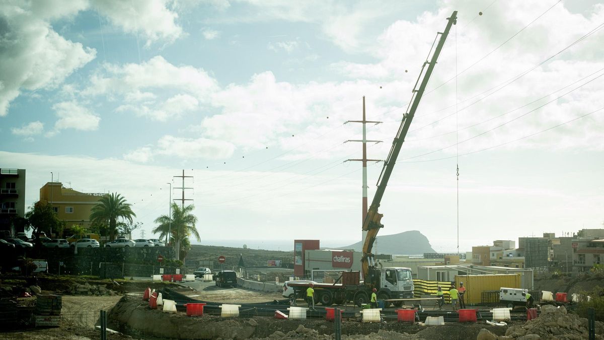 Obra del enlace Chafiras-Oroteanda, imagen de archivo