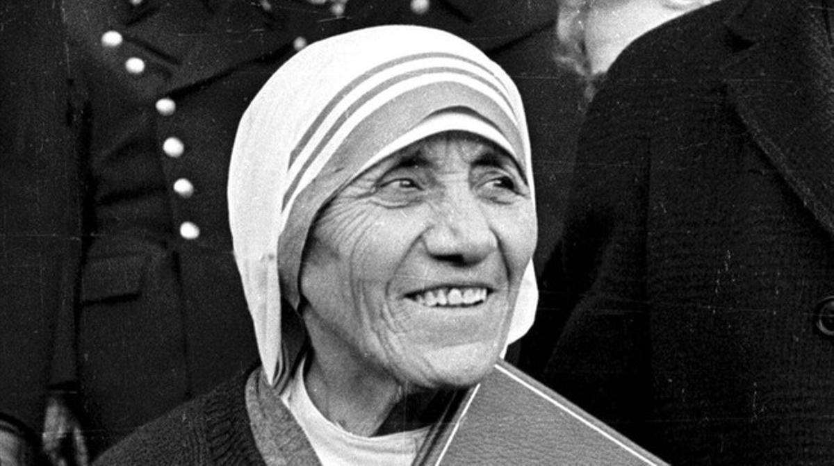 La mare Teresa de Calcuta, al rebre el Nobel de la pau el 1979.