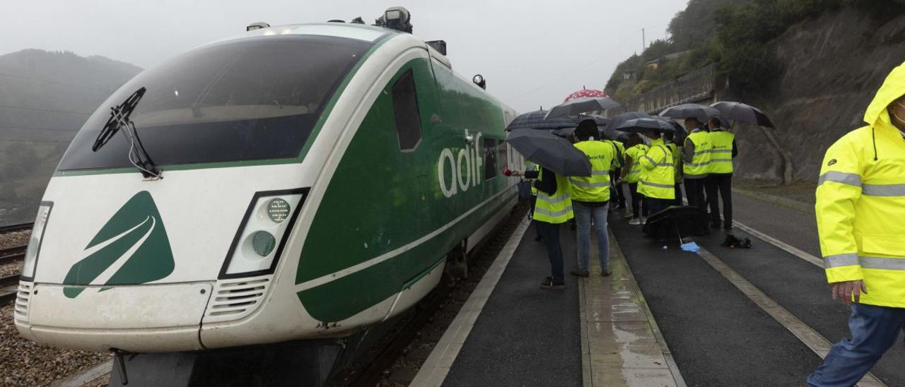 La llegada del primer tren en pruebas a Asturias, el pasado 20 de septiembre