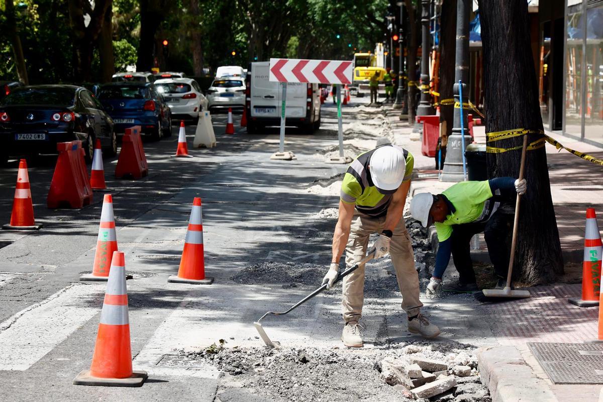 Los trabajos han comenzado por los extremos de la Gran Vía Marqués del Turia.
