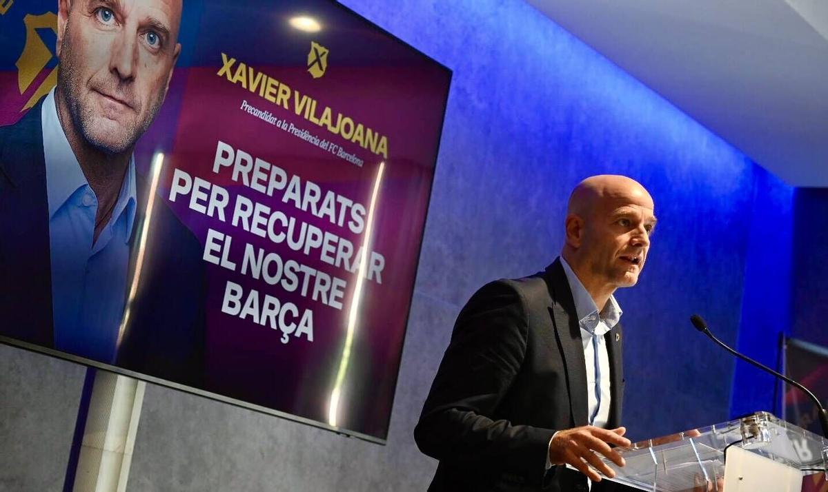 Presentación de Xavier Vilajoana como precandidato a la presidencia del FC Barcelona.