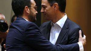 Pedro Sánchez y Antonio Hernando.