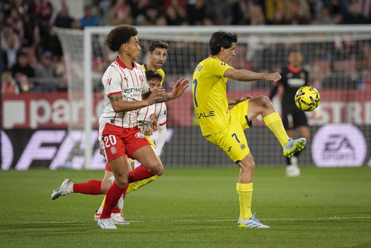 Gerard, durante el Girona-Villarreal.