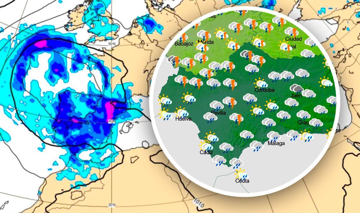 Imagen de la previsión del modelo europeo y de Aemet para el sábado 9 de mayo.
