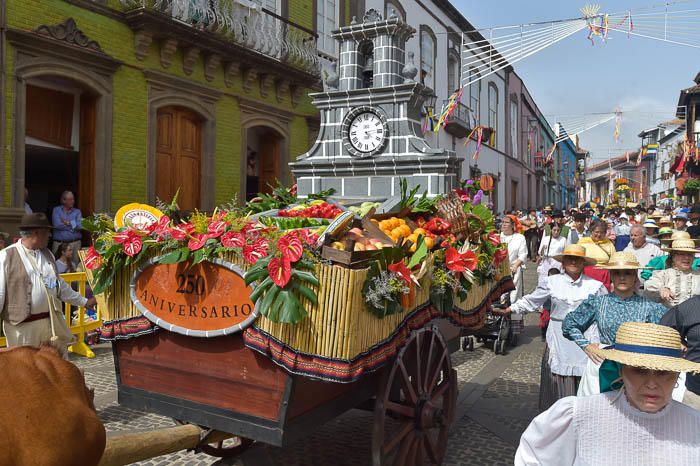 Carretas y grupos en la romería del Pino