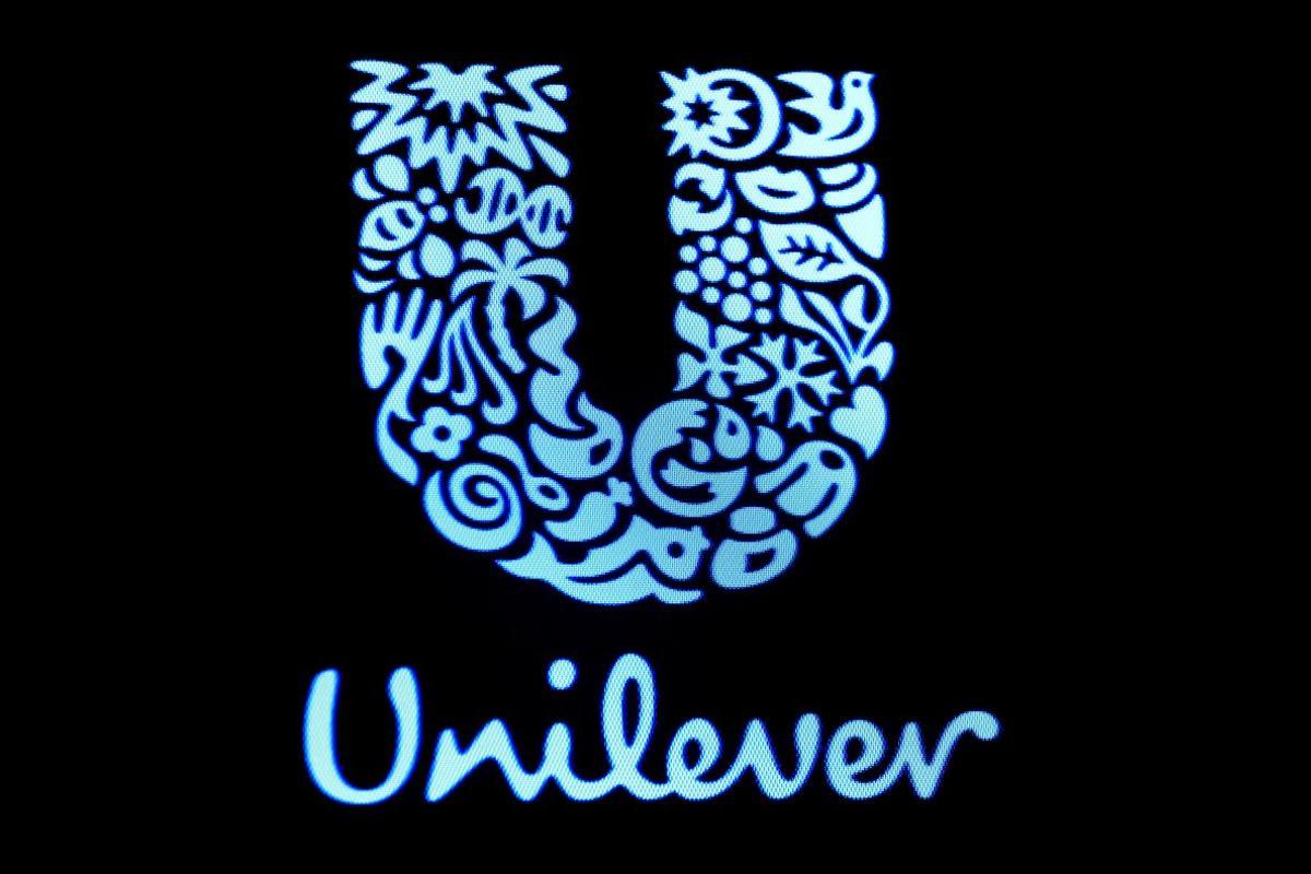 FILE PHOTO: The company logo for Unilever in New York, U.S., February 17, 2017. REUTERS/Brendan McDermid/File Photo