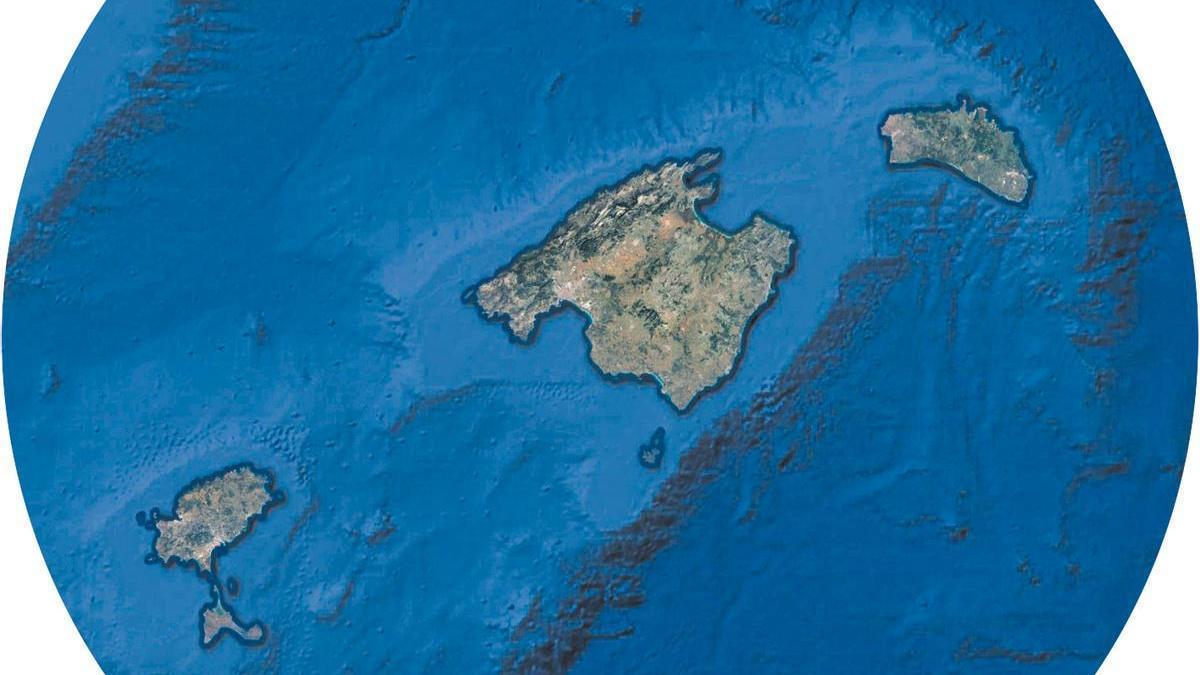 Imatge satèl·lit de les illes Balears.