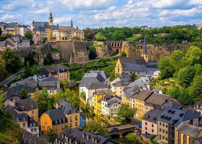 Vista aérea del casco antiguo de Luxemburgo
