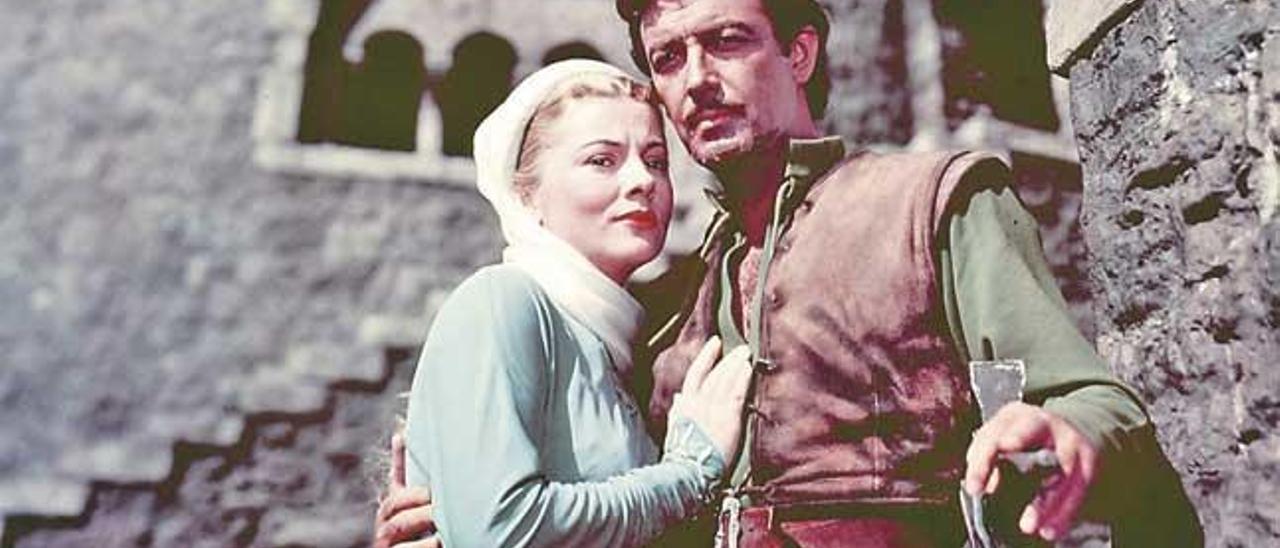 Joan Fontaine y Robert Taylor en la película  ´Ivanhoe´.