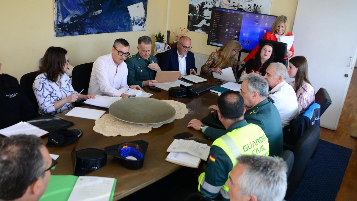 Celebración de la Junta Local de Seguridad de Cangas, esta mañana en el Concello.