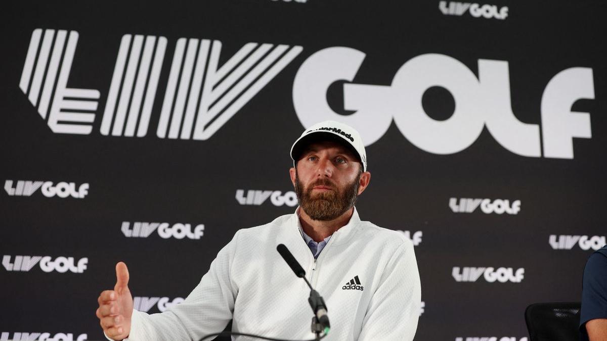 Dustin Johnson, en la presentación del inicio del tour saudí.