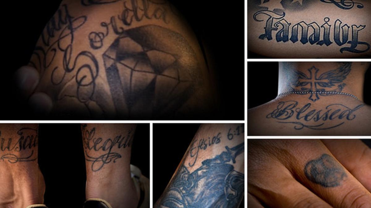 Neymar luce más de veinte tatuajes en su cuerpo